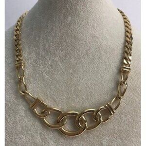 Vintage Monet Gold Tone Chunky Link Necklace 18”